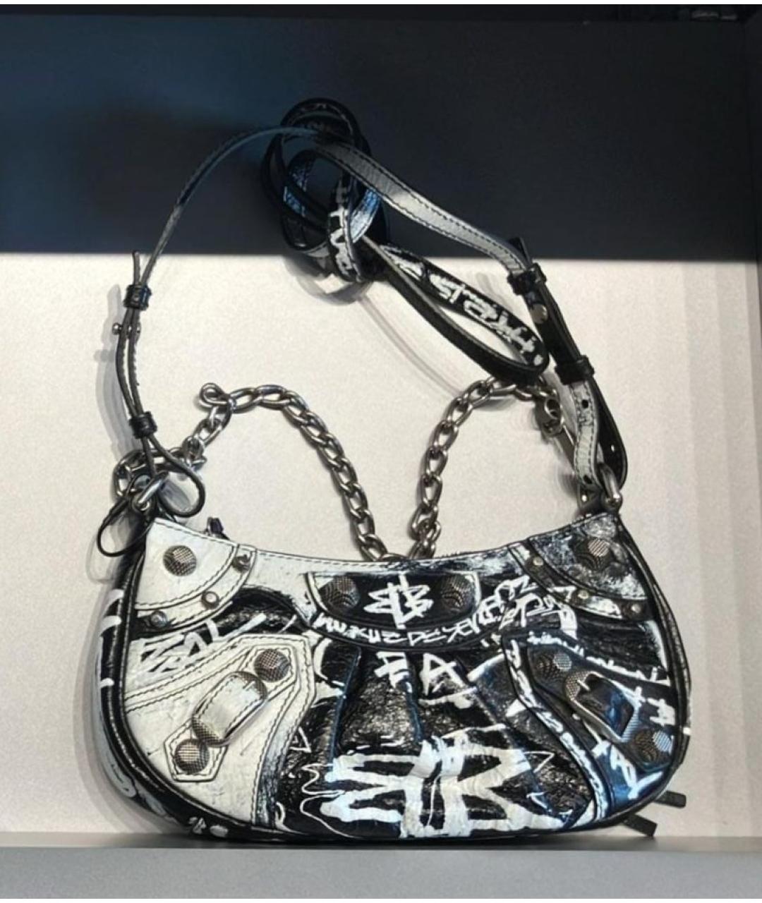 BALENCIAGA Черная кожаная сумка через плечо, фото 6