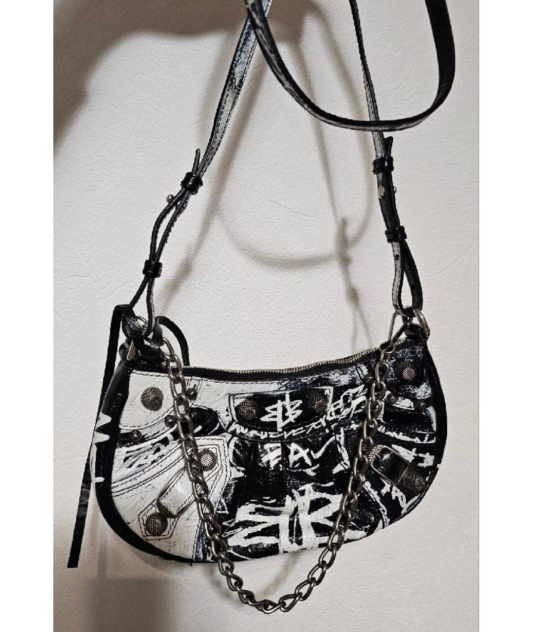 BALENCIAGA Черная кожаная сумка через плечо, фото 2