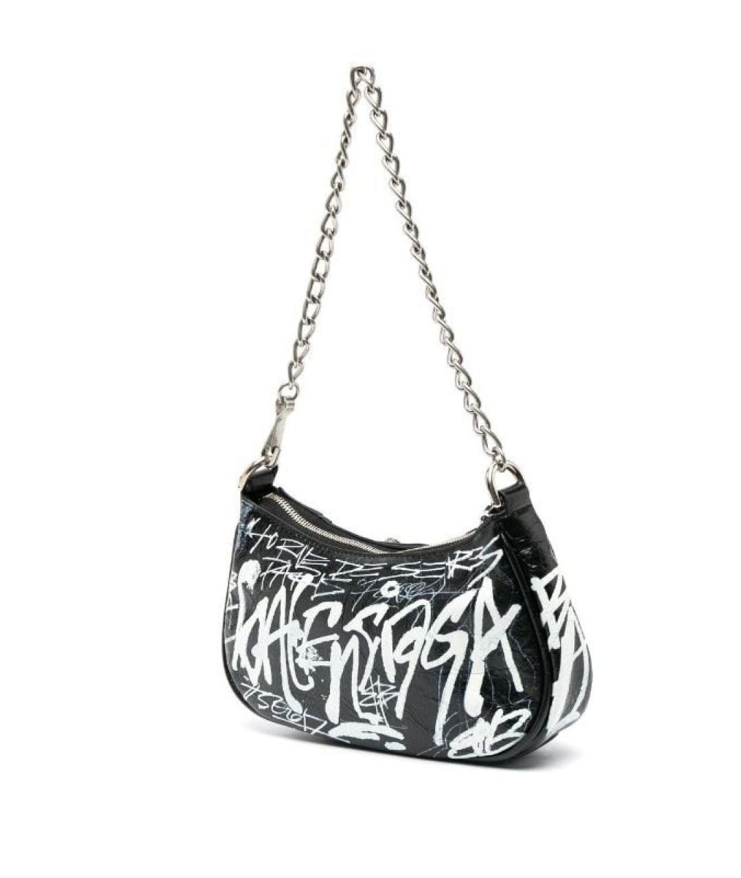 BALENCIAGA Черная кожаная сумка через плечо, фото 5