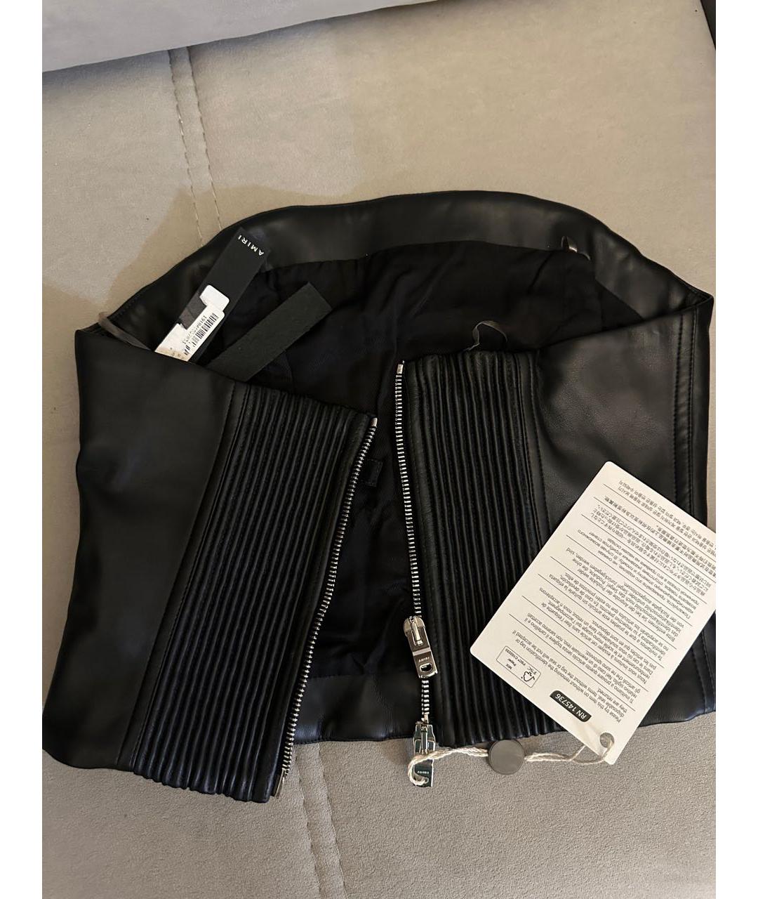 AMIRI Черный кожаный корсет, фото 2