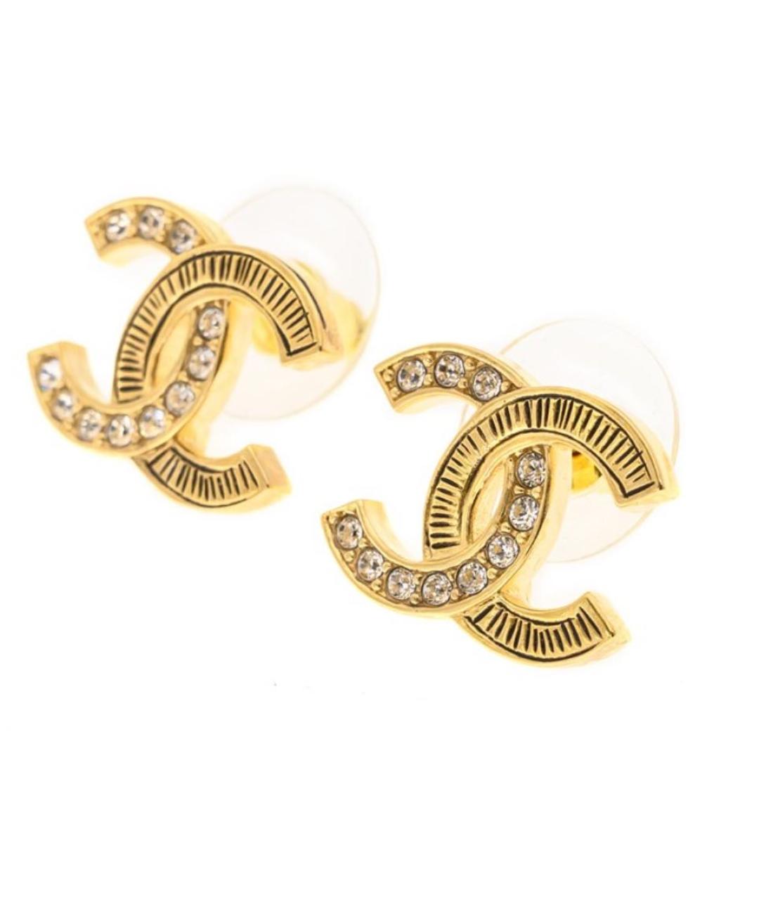 CHANEL Золотые металлические серьги, фото 2