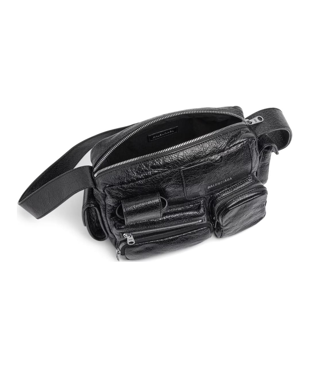 BALENCIAGA Черная кожаная сумка на плечо, фото 5