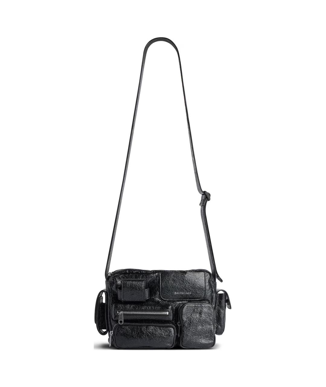 BALENCIAGA Черная кожаная сумка на плечо, фото 1