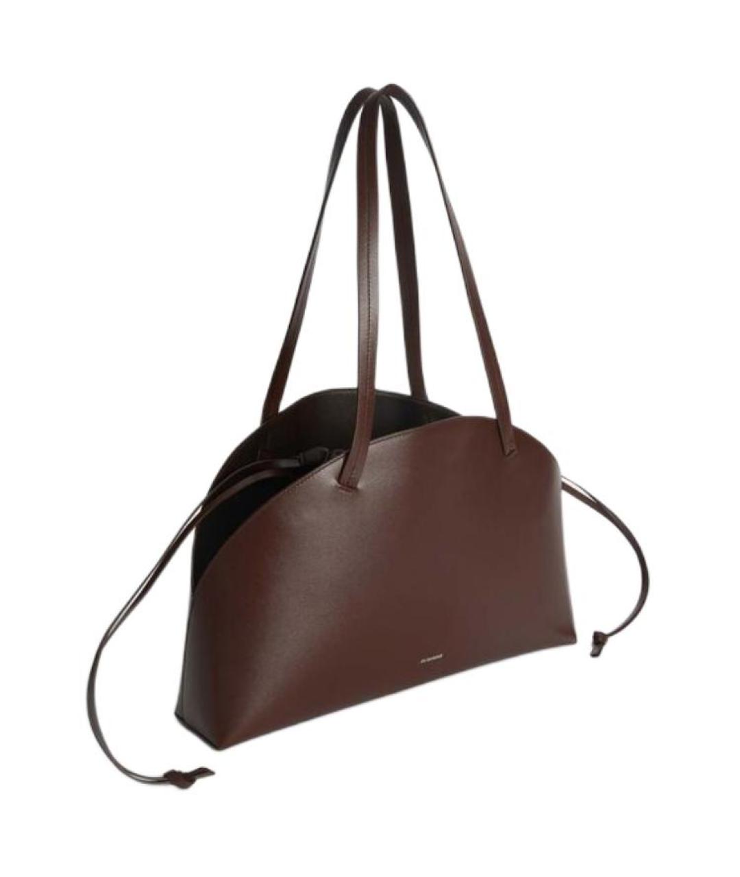 JIL SANDER Коричневая кожаная сумка через плечо, фото 2