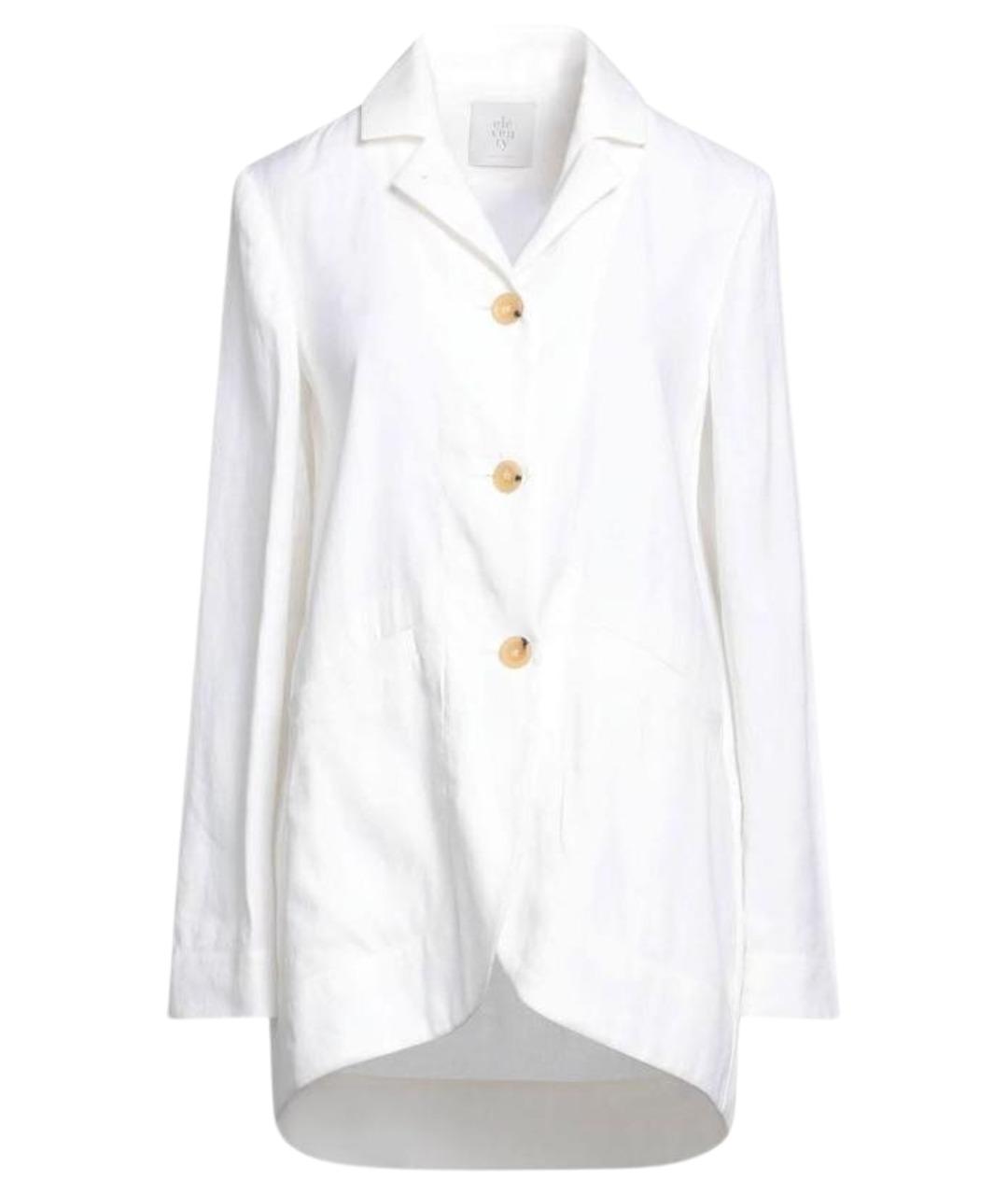 ELEVENTY Белый льняной жакет/пиджак, фото 1