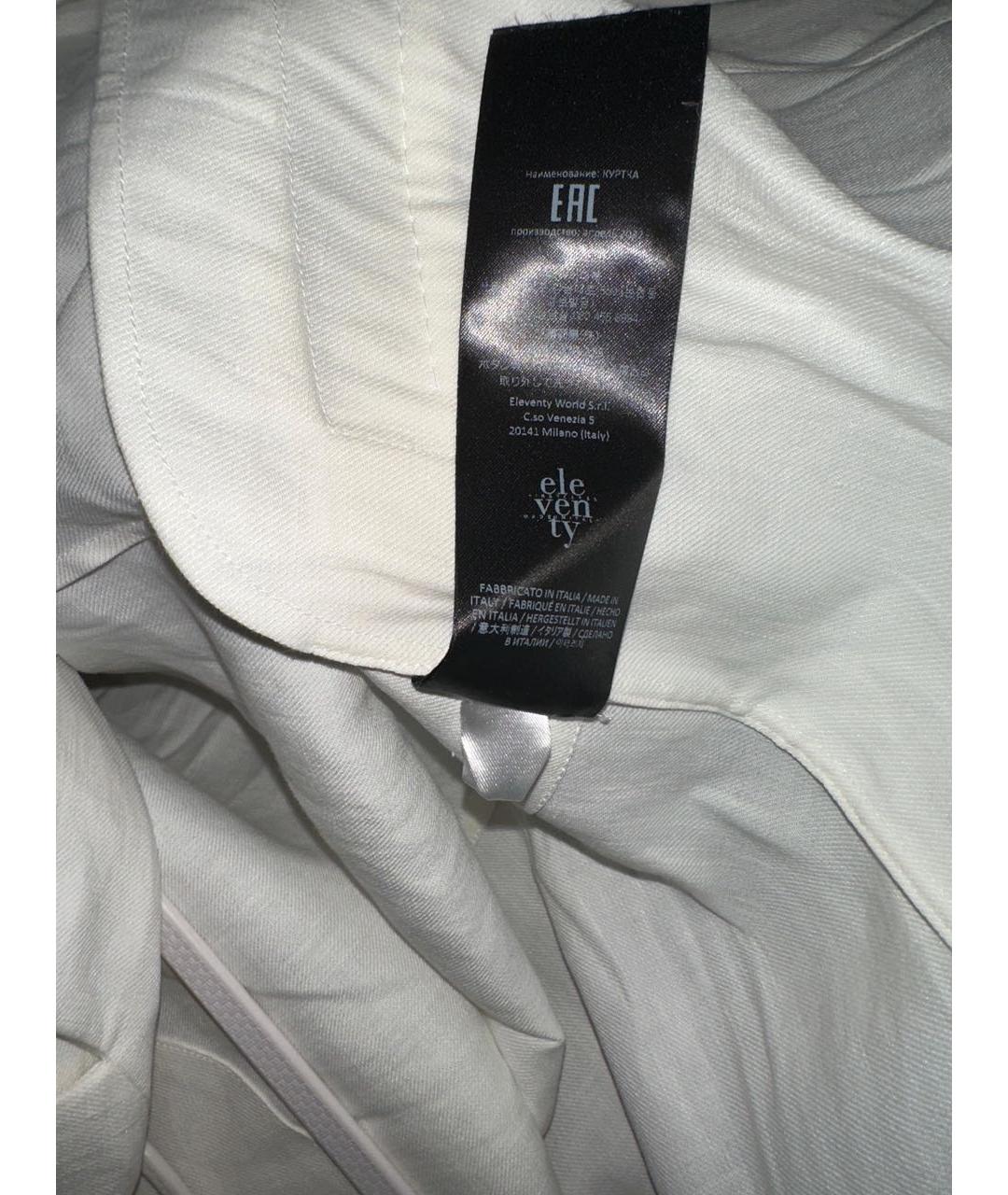 ELEVENTY Белый льняной жакет/пиджак, фото 8