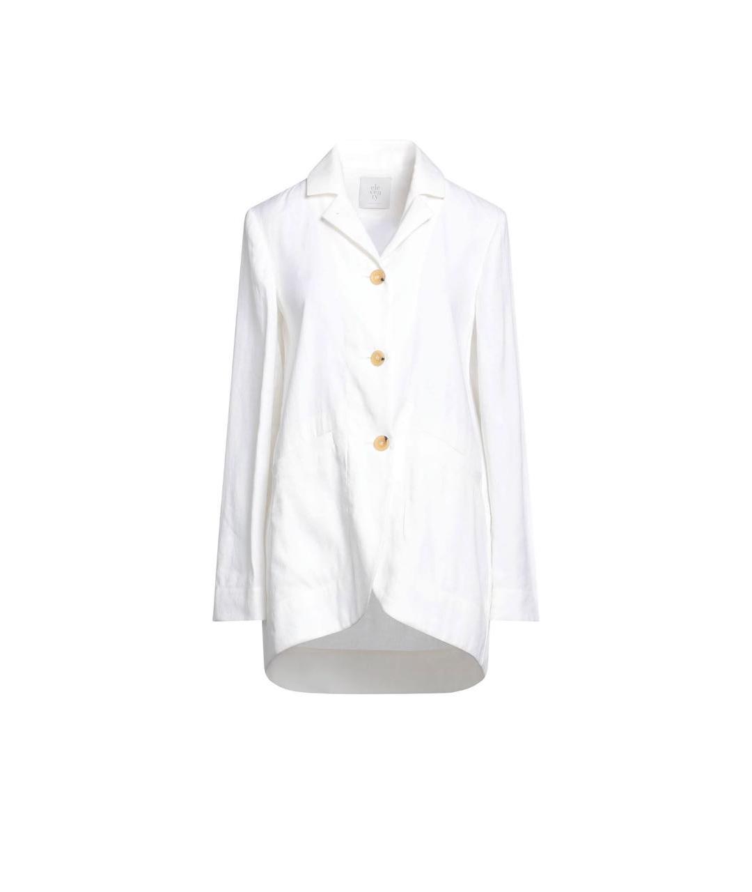 ELEVENTY Белый льняной жакет/пиджак, фото 9