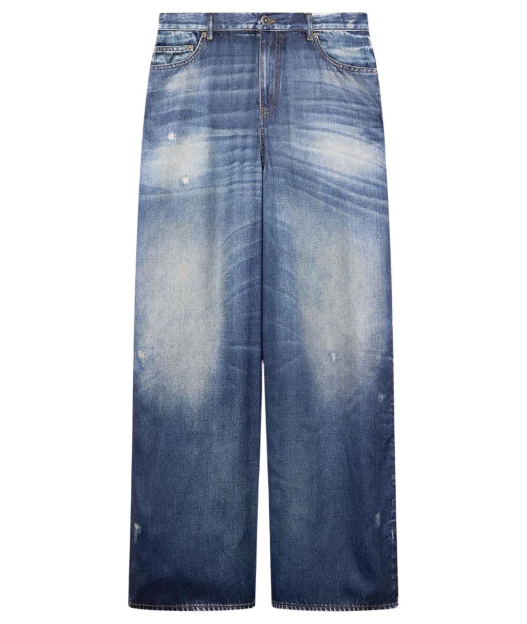 GOLDEN GOOSE DELUXE BRAND Синие полиэстеровые прямые брюки, фото 1