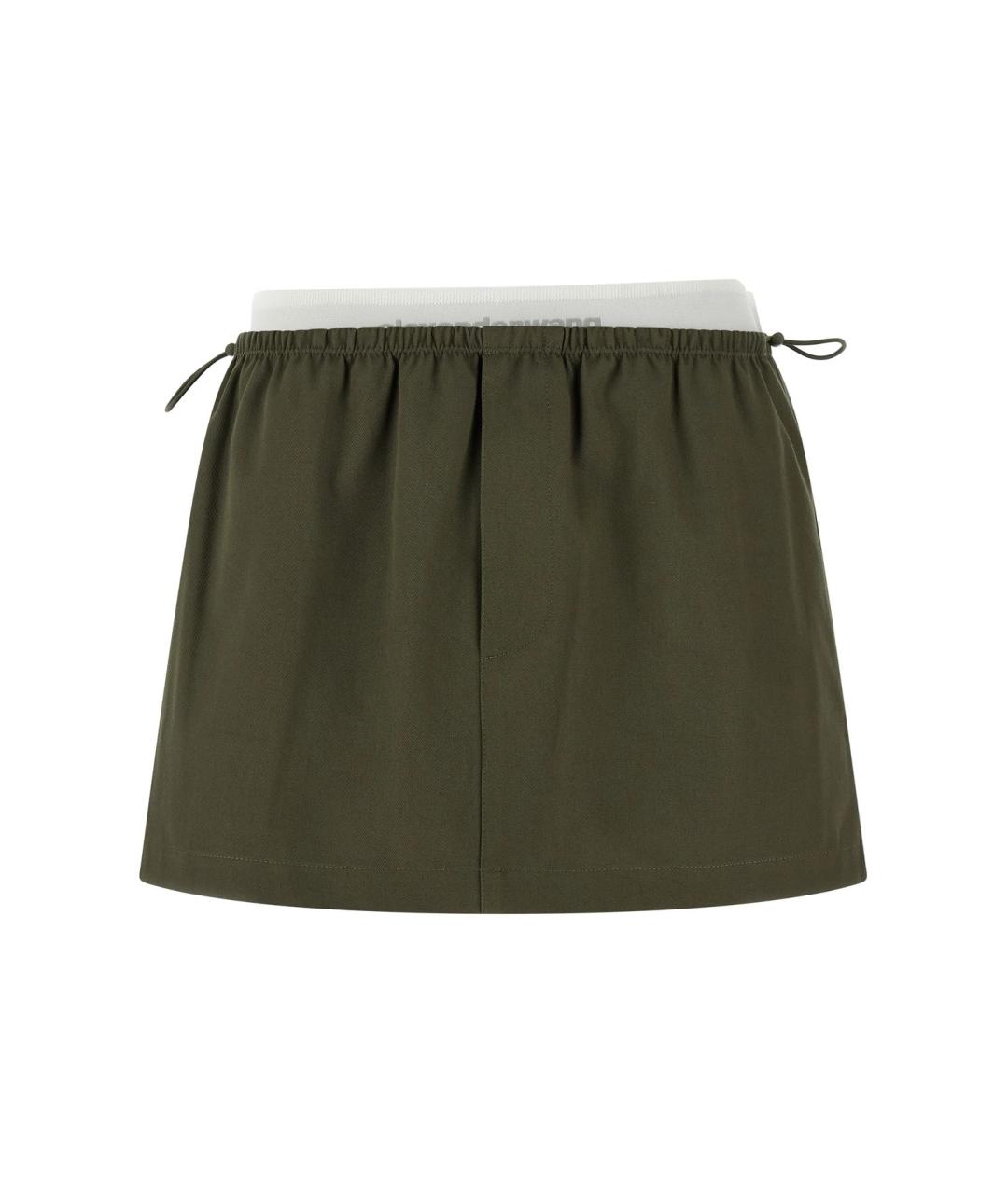 ALEXANDER WANG Зеленая хлопковая юбка мини, фото 1
