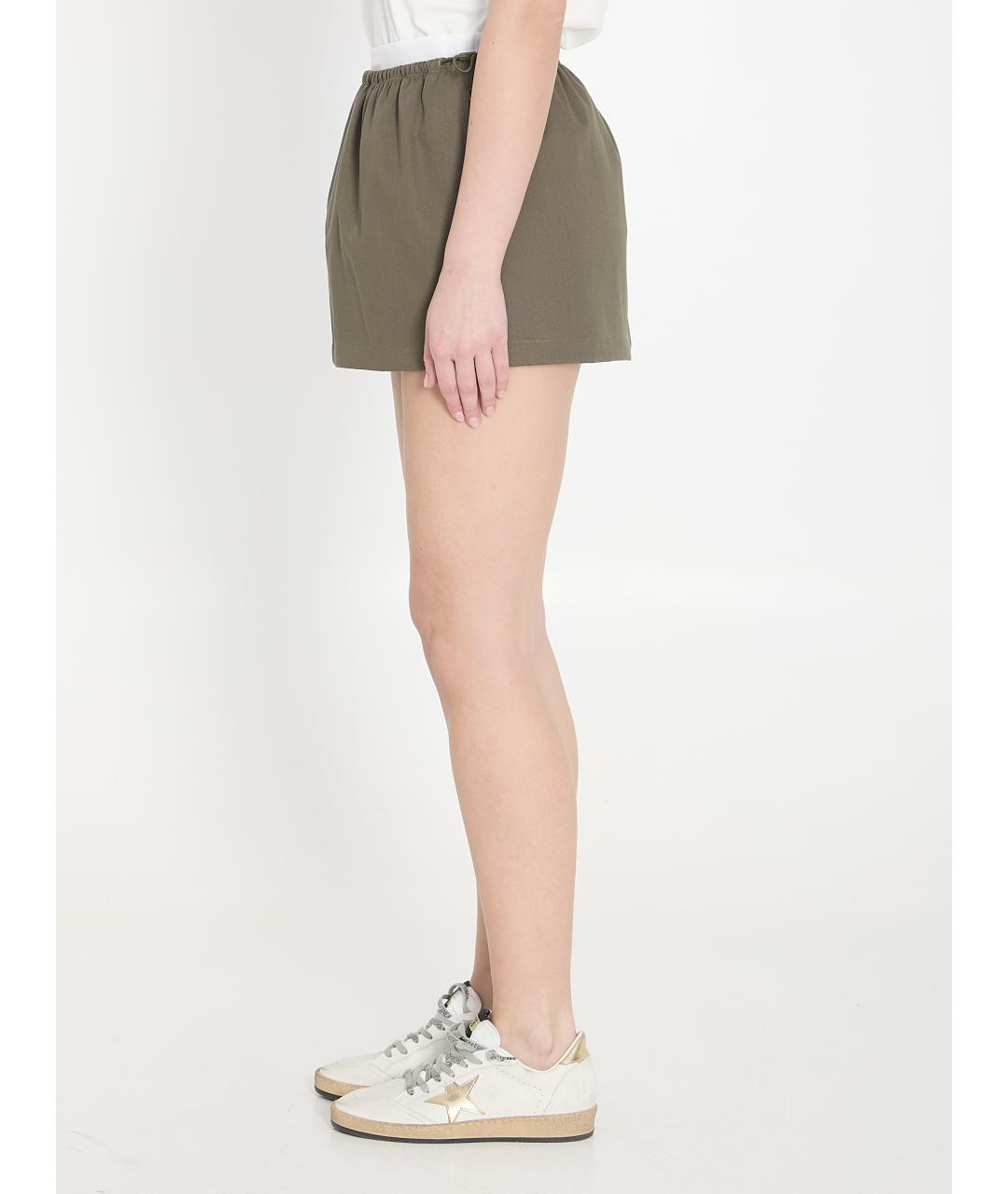 ALEXANDER WANG Зеленая хлопковая юбка мини, фото 4