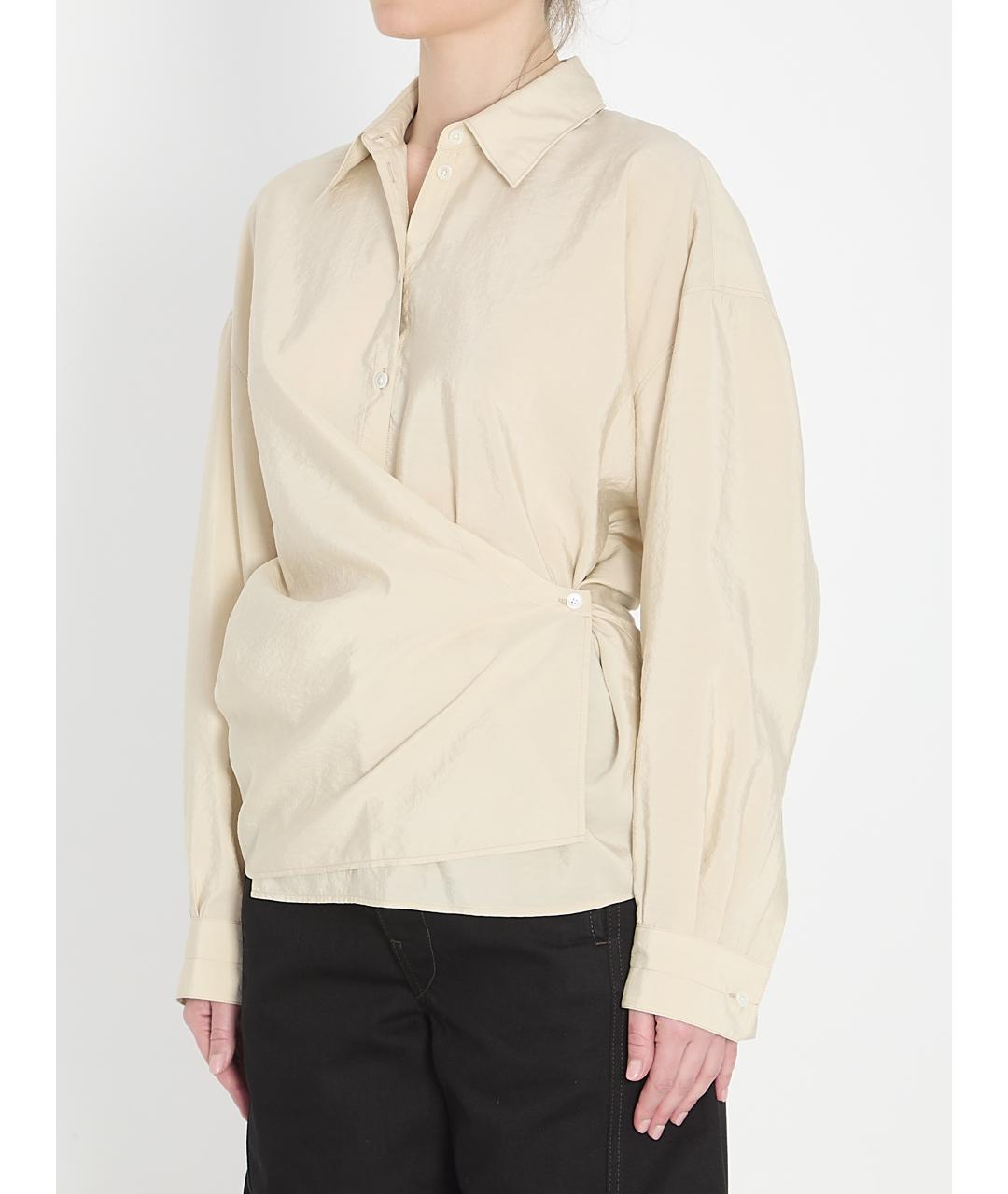 LEMAIRE Бежевая шелковая рубашка, фото 2