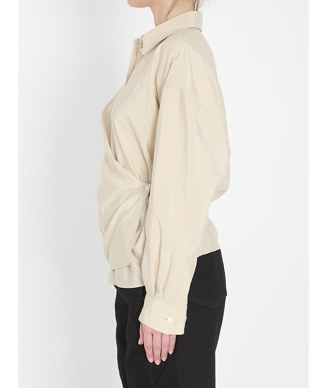 LEMAIRE Бежевая шелковая рубашка, фото 3