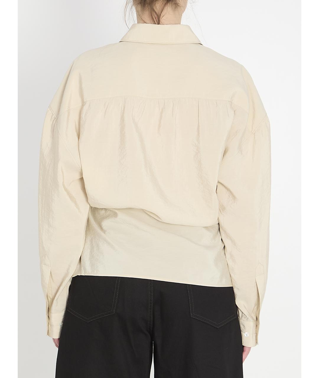 LEMAIRE Бежевая шелковая рубашка, фото 4