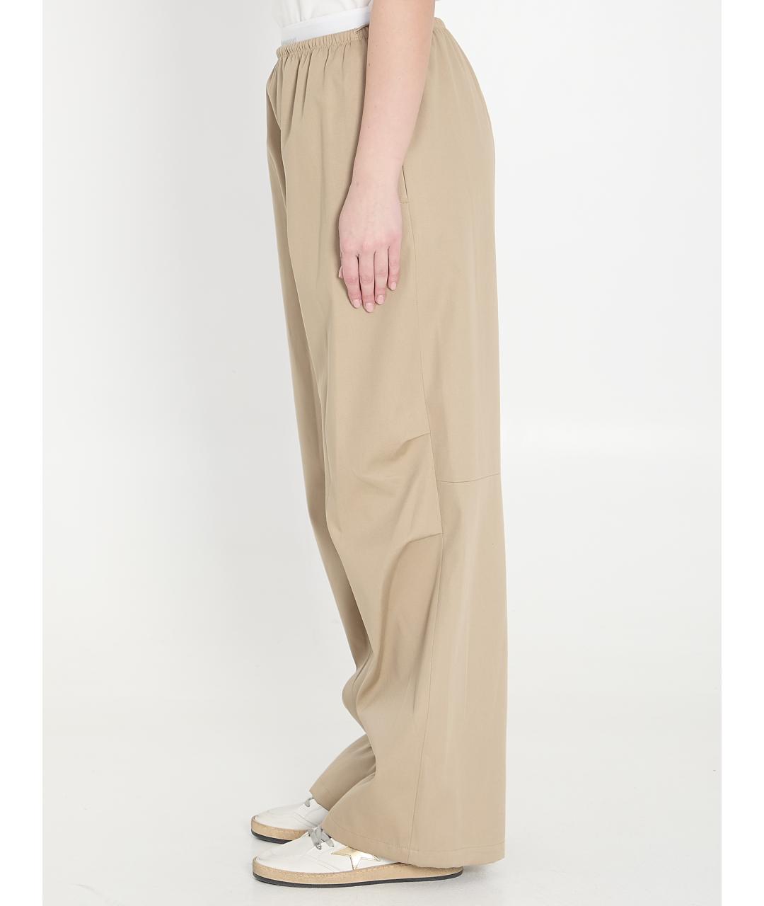 ALEXANDER WANG Бежевые хлопковые прямые брюки, фото 4