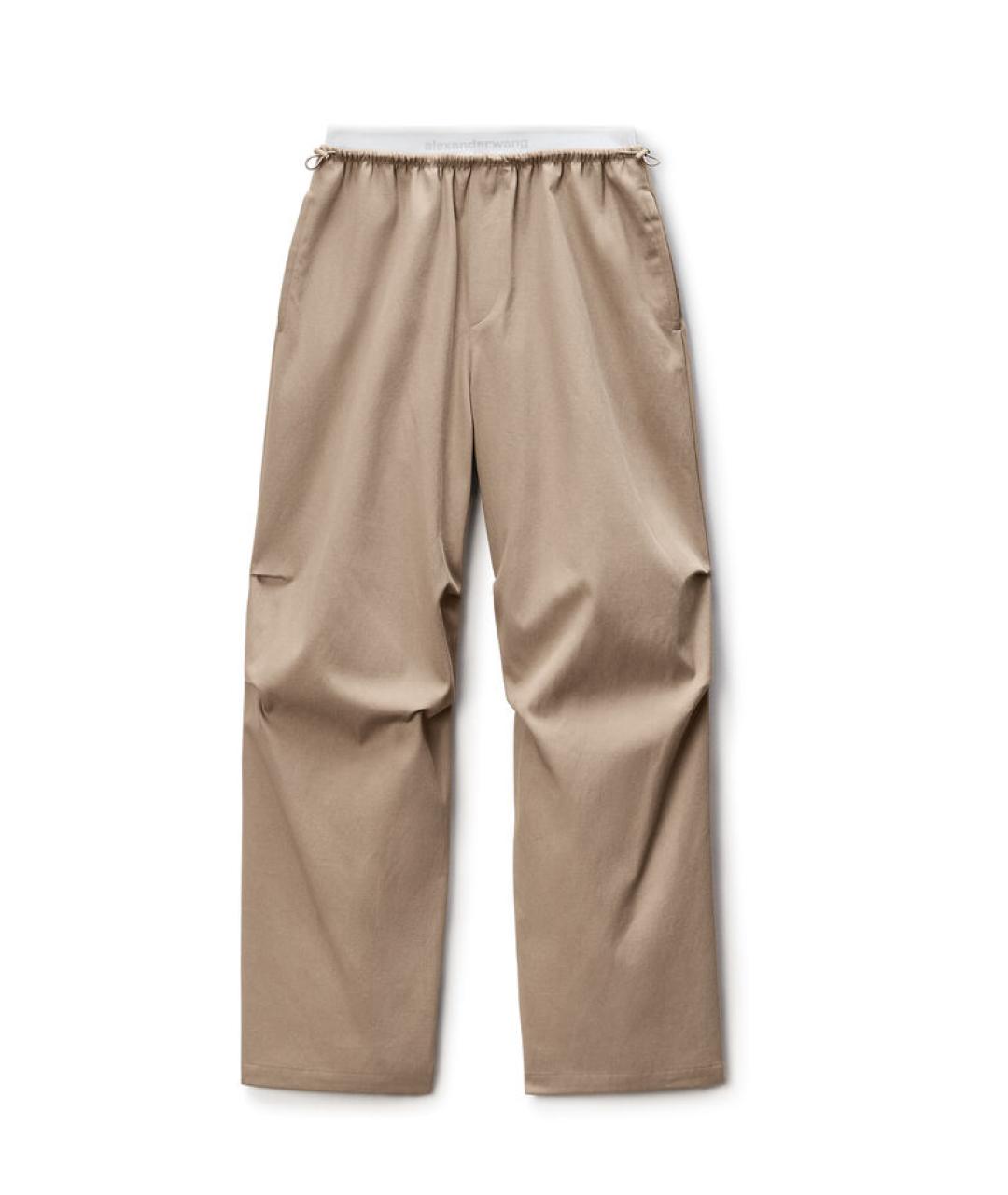 ALEXANDER WANG Бежевые хлопковые прямые брюки, фото 1