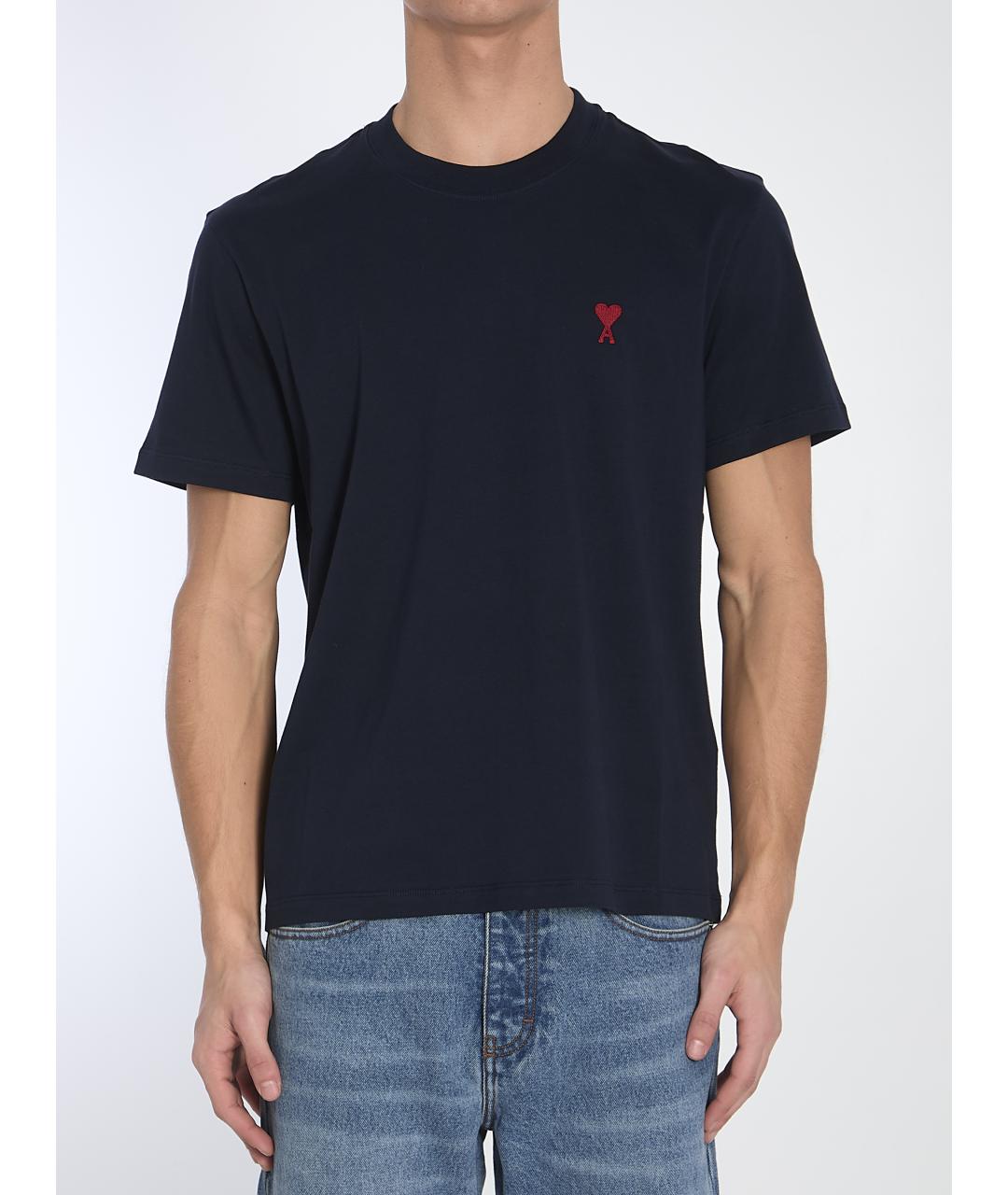 Ami Paris Синяя хлопковая футболка, фото 2