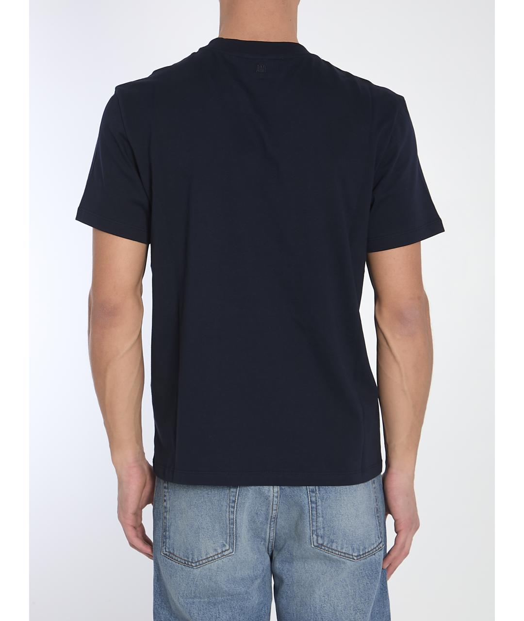 Ami Paris Синяя хлопковая футболка, фото 5