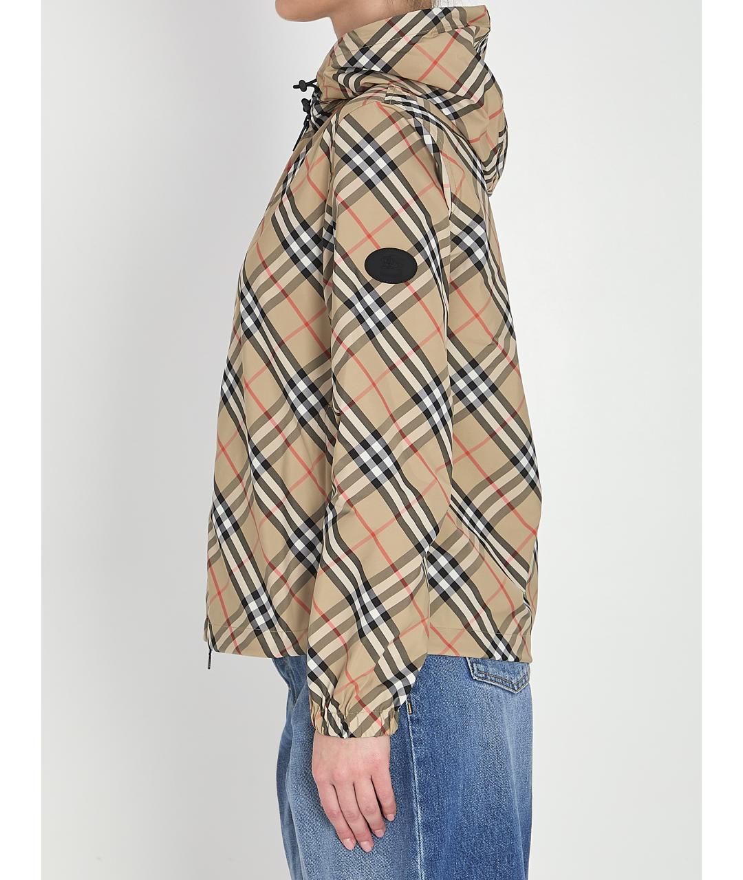 BURBERRY Бежевая полиэстеровая куртка, фото 4