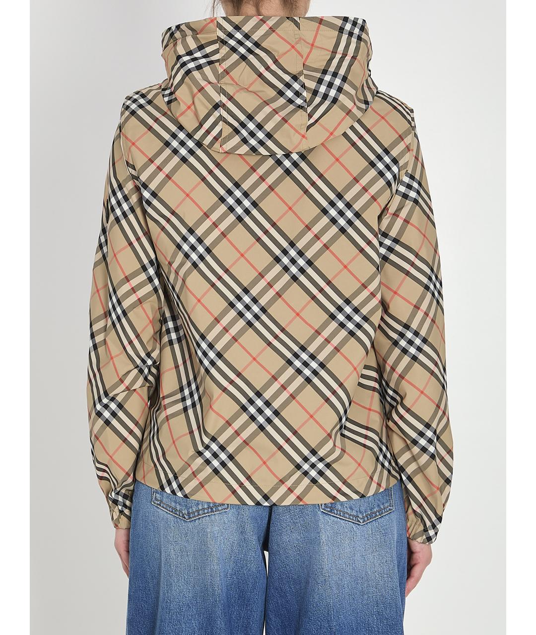 BURBERRY Бежевая полиэстеровая куртка, фото 5