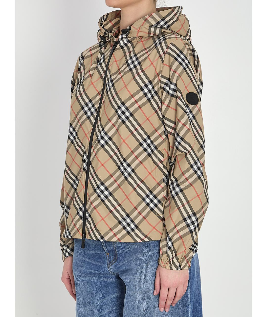 BURBERRY Бежевая полиэстеровая куртка, фото 3