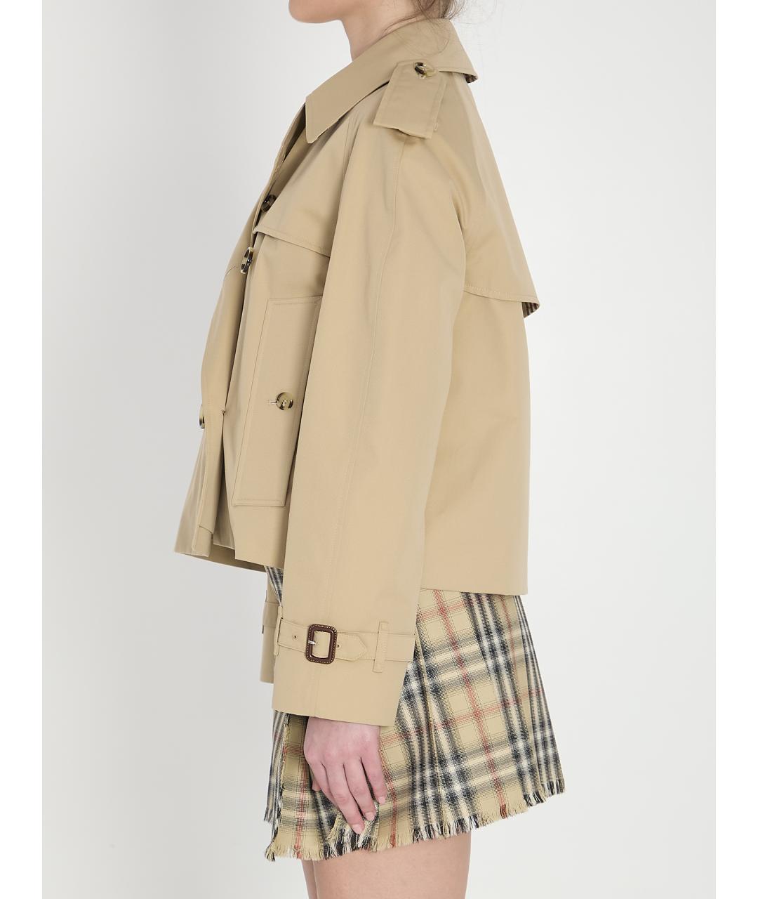 BURBERRY Бежевый хлопковый тренч/плащ, фото 4