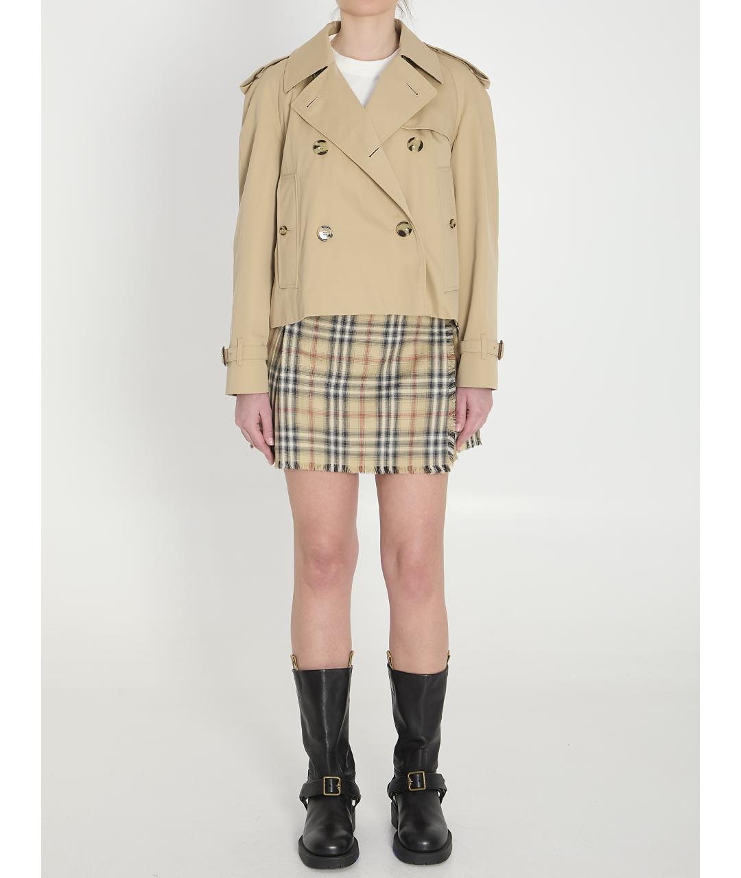 BURBERRY Бежевый хлопковый тренч/плащ, фото 6