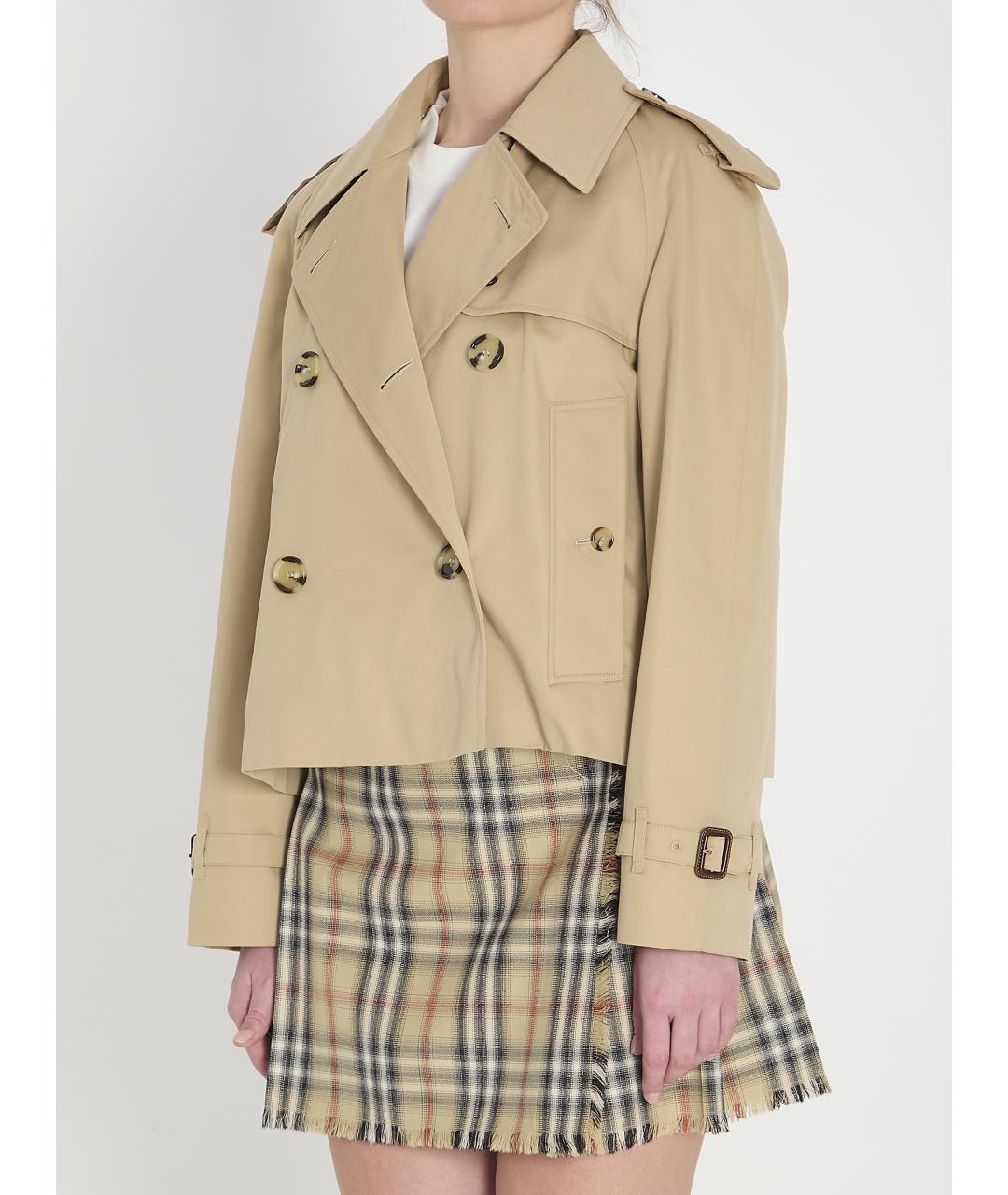 BURBERRY Бежевый хлопковый тренч/плащ, фото 3