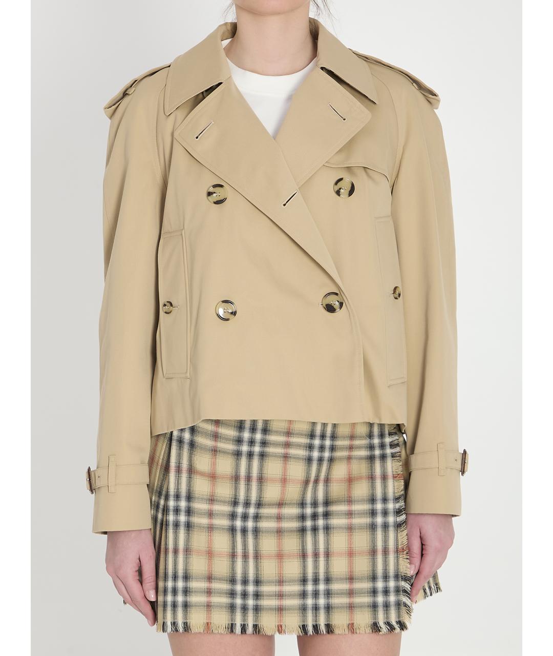 BURBERRY Бежевый хлопковый тренч/плащ, фото 2