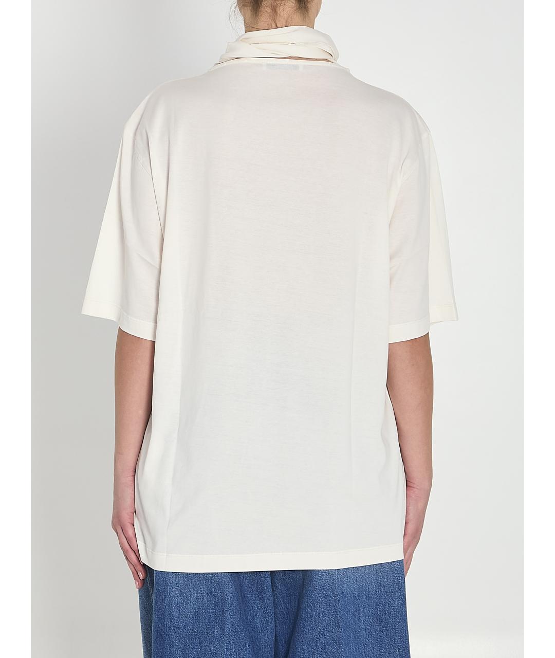 LEMAIRE Бежевая хлопковая футболка, фото 5