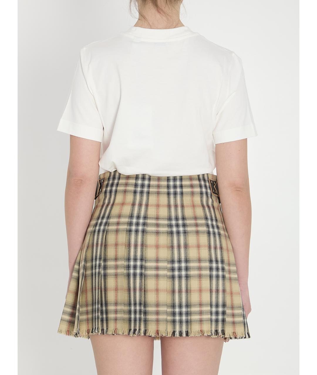 BURBERRY Белая хлопковая футболка, фото 5