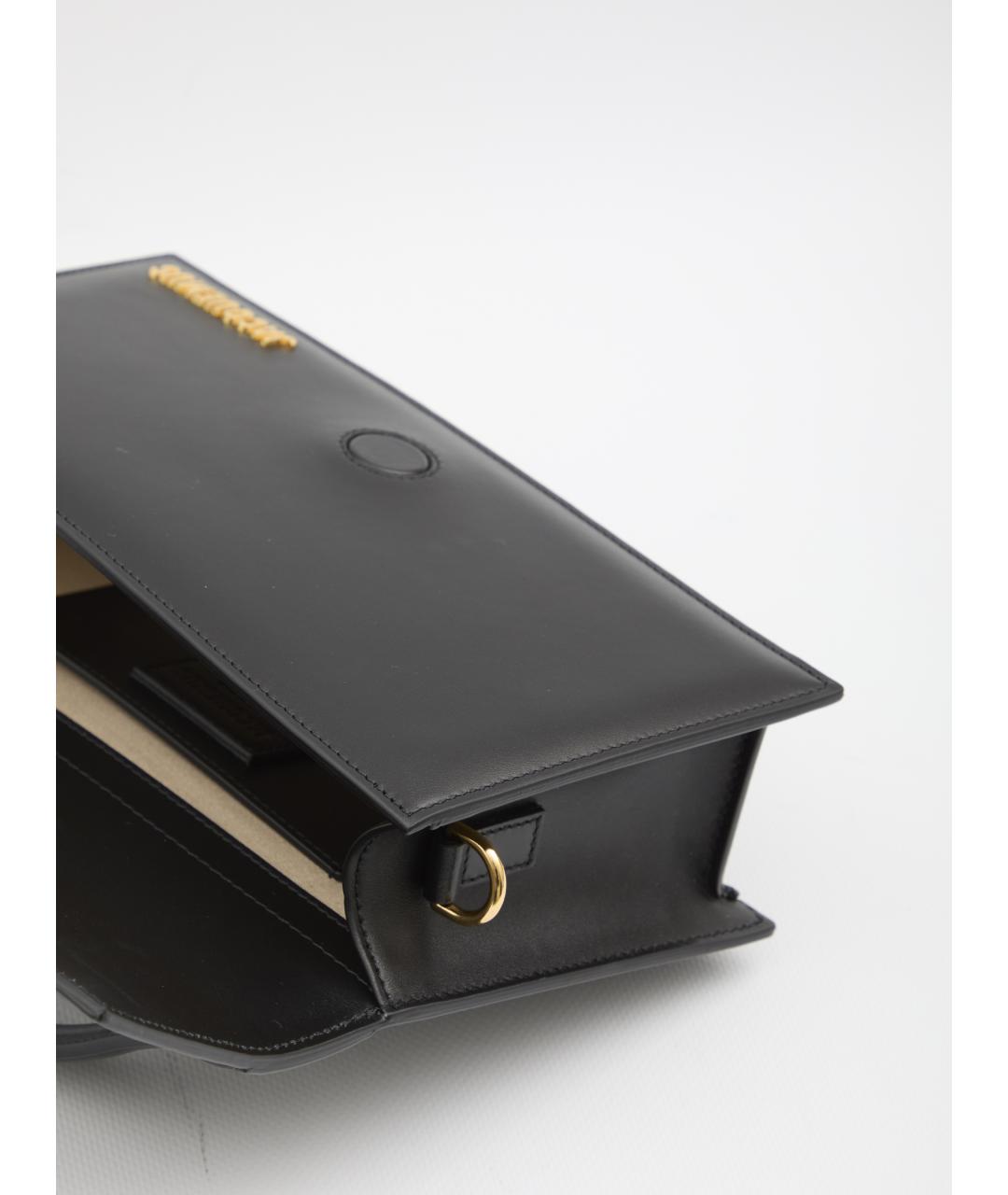 JACQUEMUS Черная кожаная сумка через плечо, фото 4