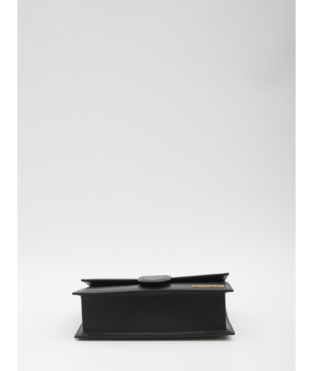 JACQUEMUS Черная кожаная сумка через плечо, фото 3