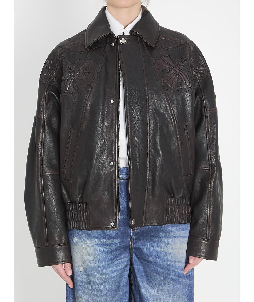 GOLDEN GOOSE DELUXE BRAND Черная кожаная куртка, фото 2