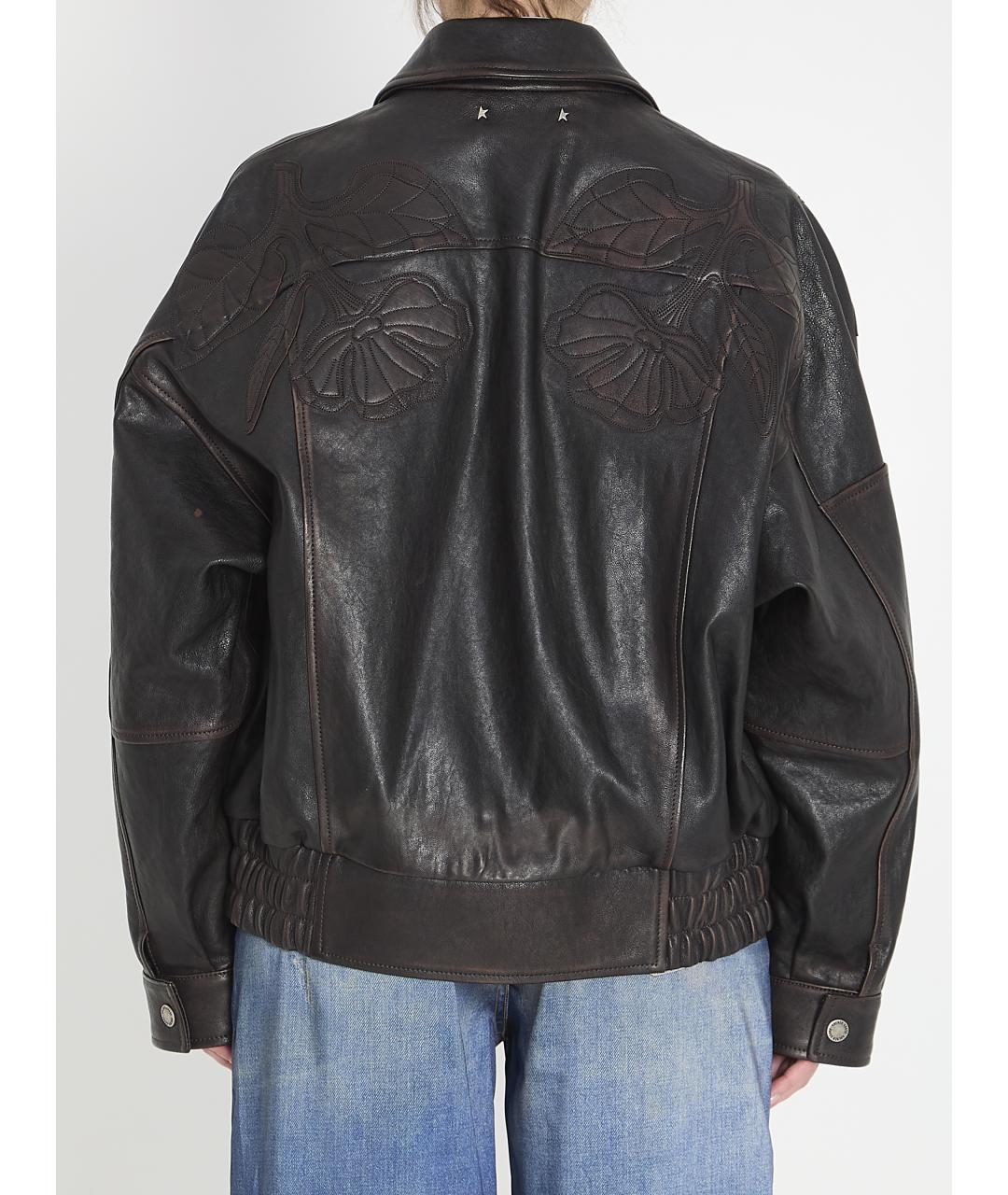 GOLDEN GOOSE DELUXE BRAND Черная кожаная куртка, фото 5