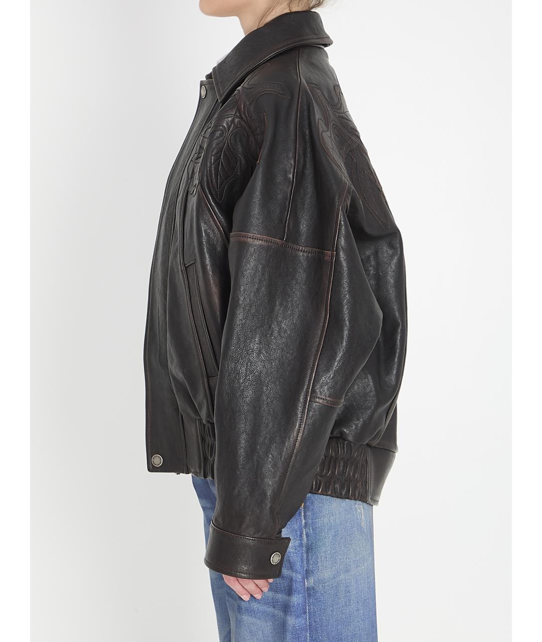 GOLDEN GOOSE DELUXE BRAND Черная кожаная куртка, фото 4