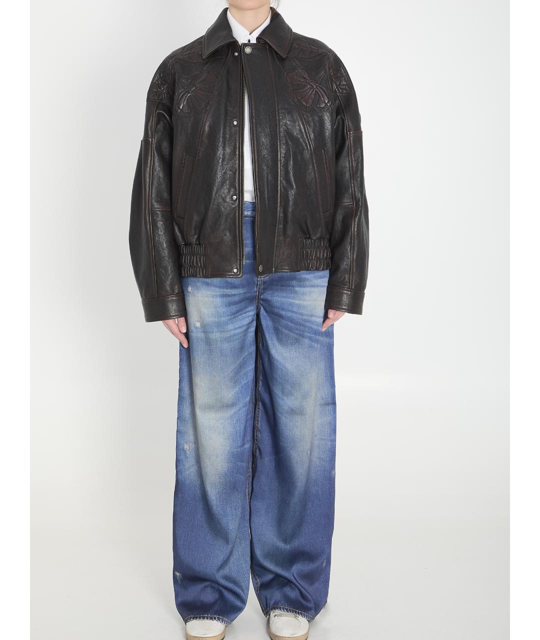 GOLDEN GOOSE DELUXE BRAND Черная кожаная куртка, фото 6