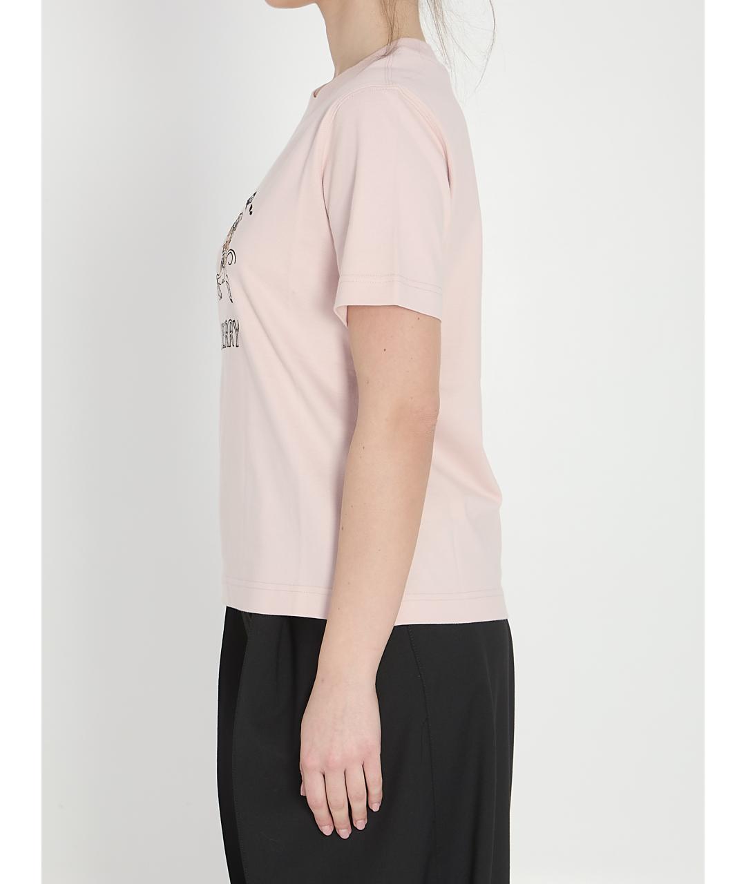 BURBERRY Розовая хлопковая футболка, фото 4