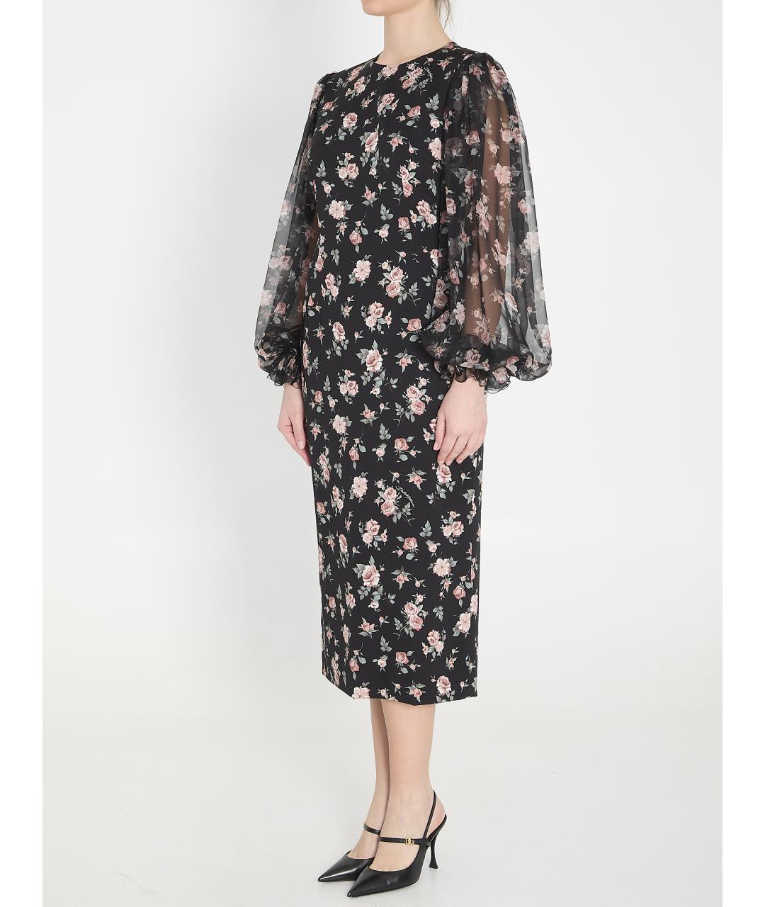 DOLCE&GABBANA Черное шелковое платье, фото 3