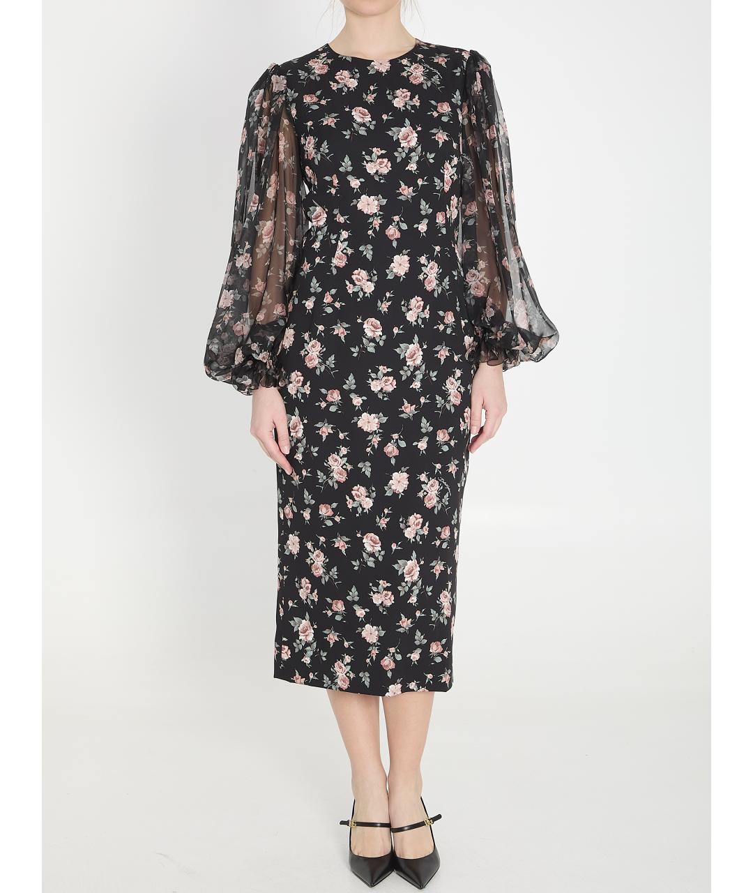 DOLCE&GABBANA Черное шелковое платье, фото 2