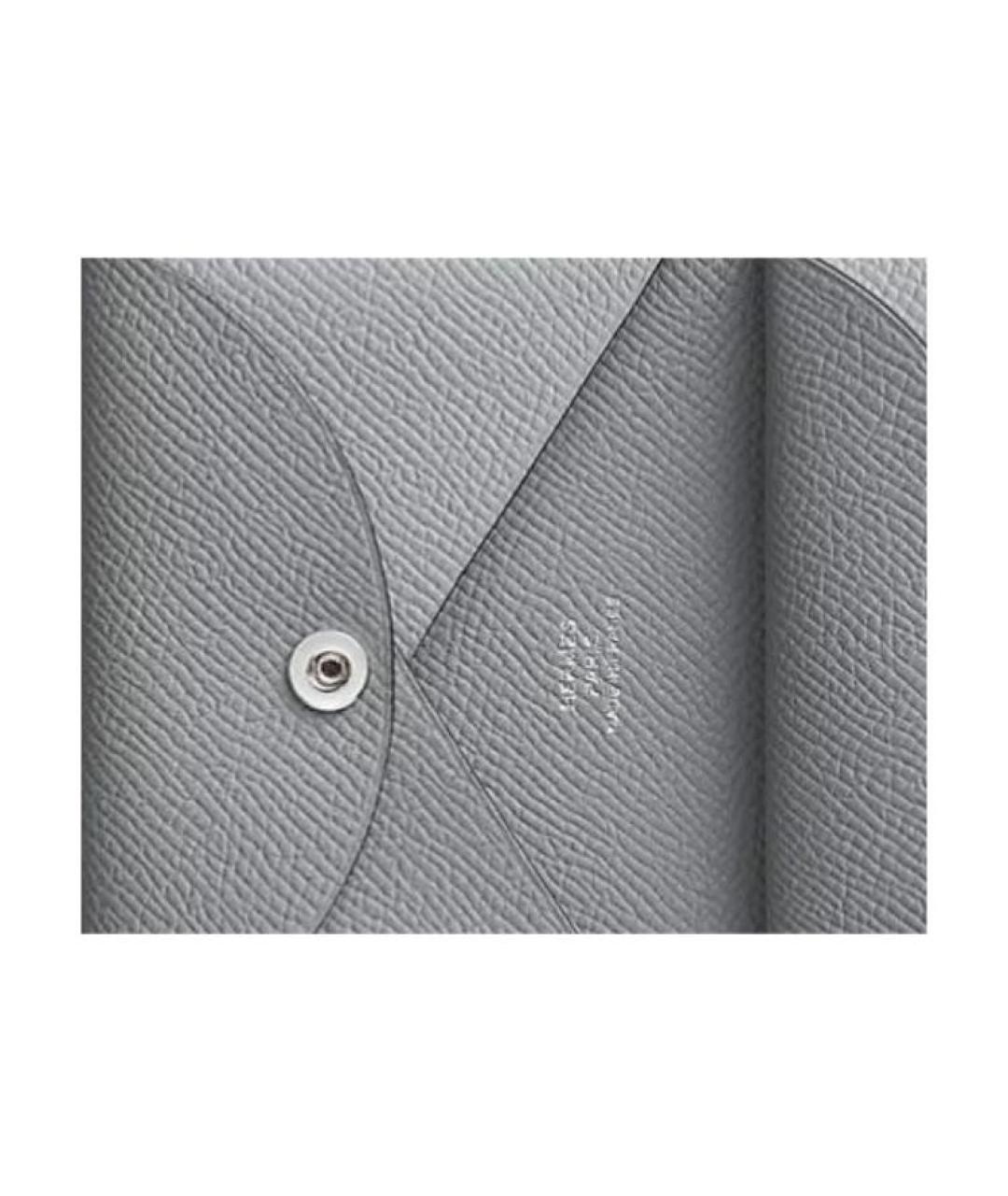 HERMES Серый кожаный кардхолдер, фото 3