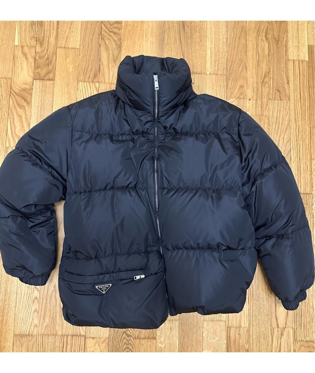 PRADA Черный полиэстеровый пуховик, фото 5