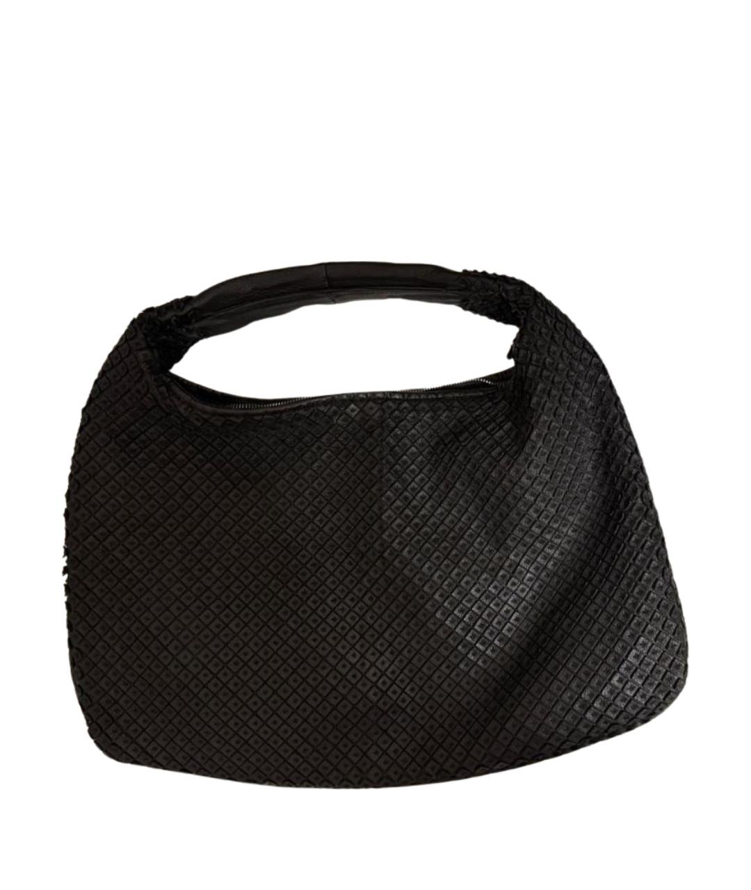 BOTTEGA VENETA Черная кожаная сумка с короткими ручками, фото 1