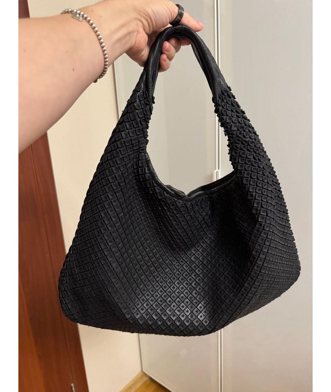BOTTEGA VENETA Черная кожаная сумка с короткими ручками, фото 2