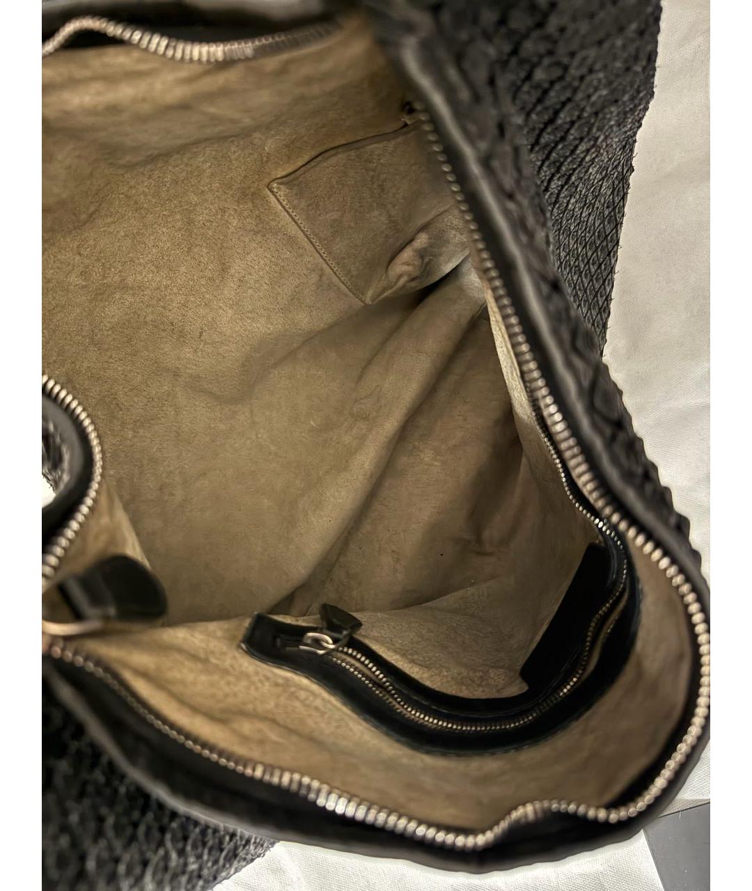 BOTTEGA VENETA Черная кожаная сумка с короткими ручками, фото 4