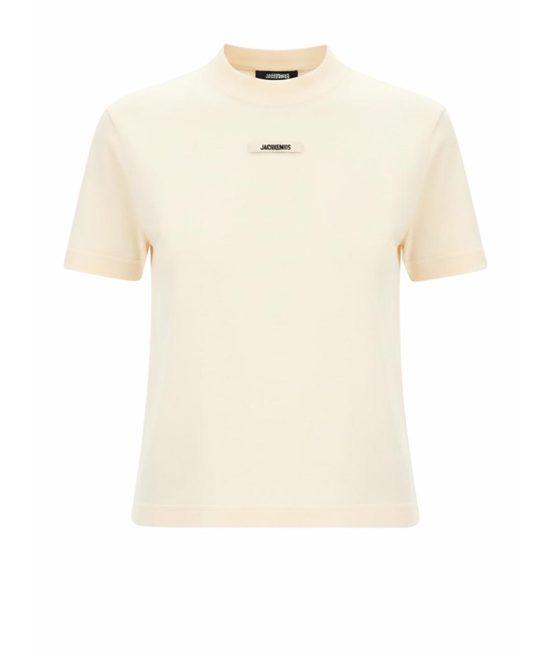 JACQUEMUS Бежевая футболка, фото 3