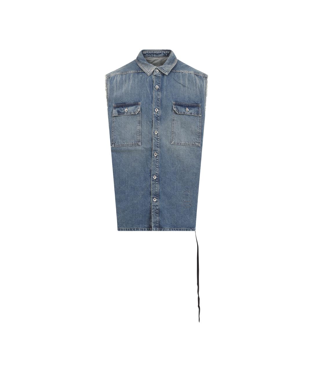 RICK OWENS DRKSHDW Голубой хлопковый жилет, фото 1