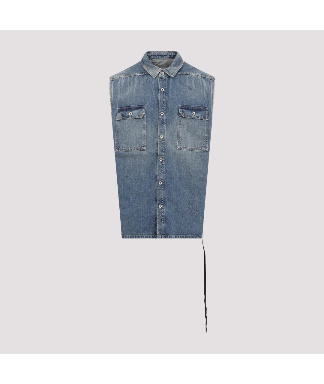 RICK OWENS DRKSHDW Голубой хлопковый жилет, фото 2