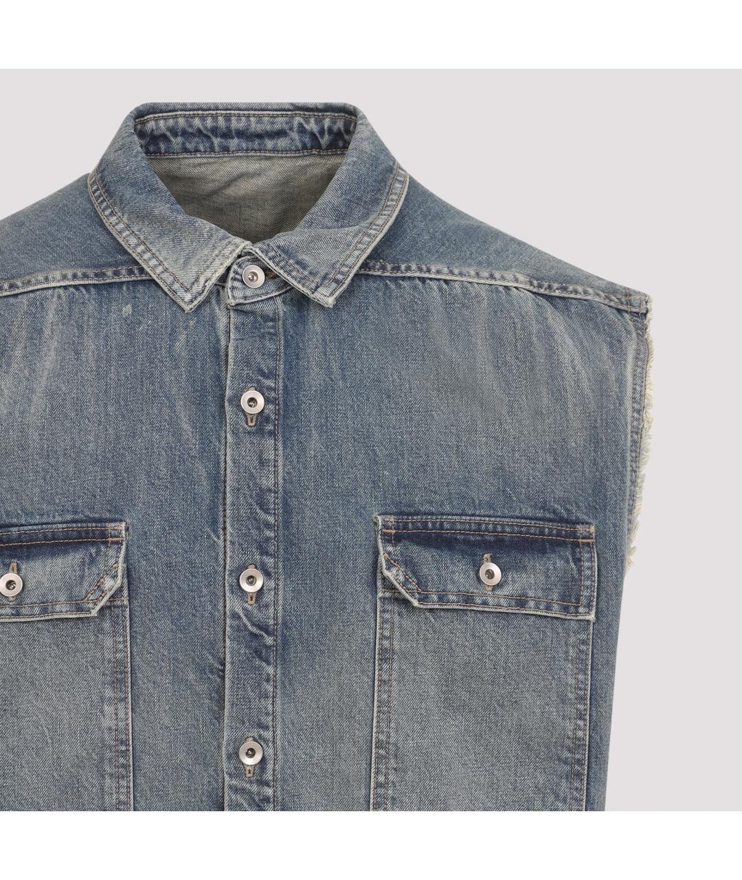 RICK OWENS DRKSHDW Голубой хлопковый жилет, фото 4