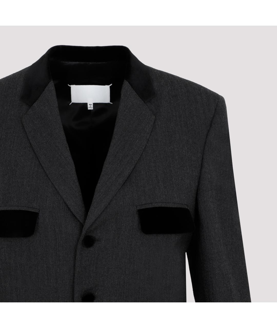 MAISON MARGIELA Серый шерстяной пиджак, фото 5
