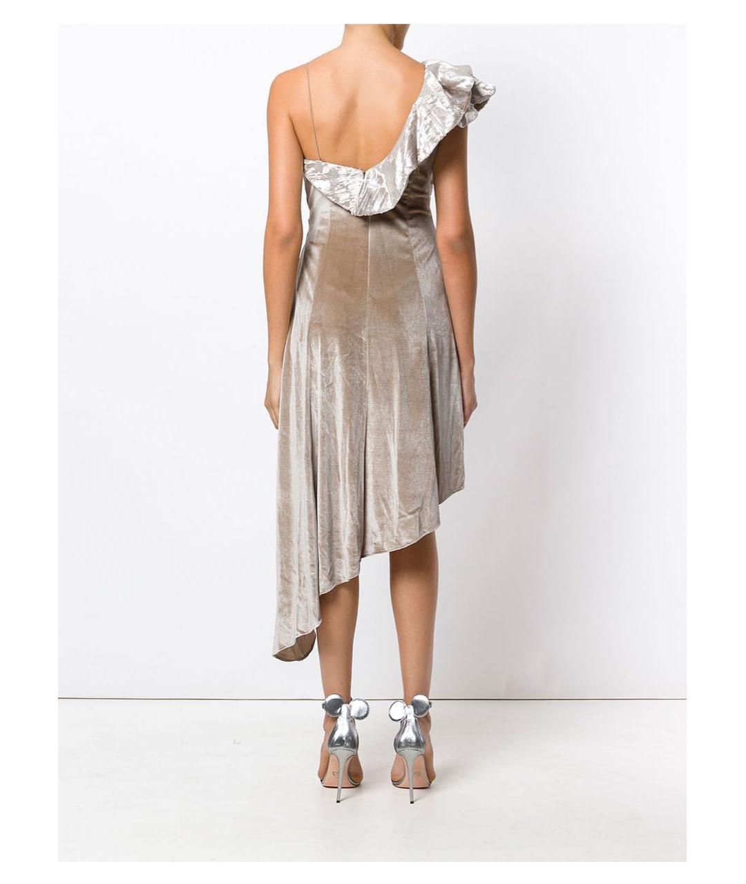 SELF-PORTRAIT Серое полиэстеровое коктейльное платье, фото 3